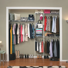 Closet Organizer Kit 5' - 8' W Fixed Mount, White