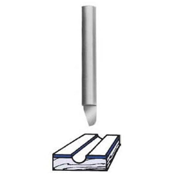 SC39 Round Bottom Veining Router Bit 1/16" R x 1/8" D x 1/4" CL 2" OL