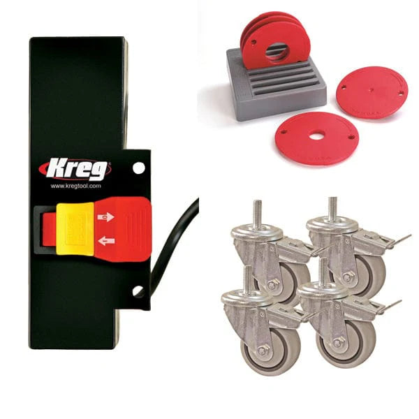 Casters, Switch and Insert Rings Set Router Table Accessory Kit