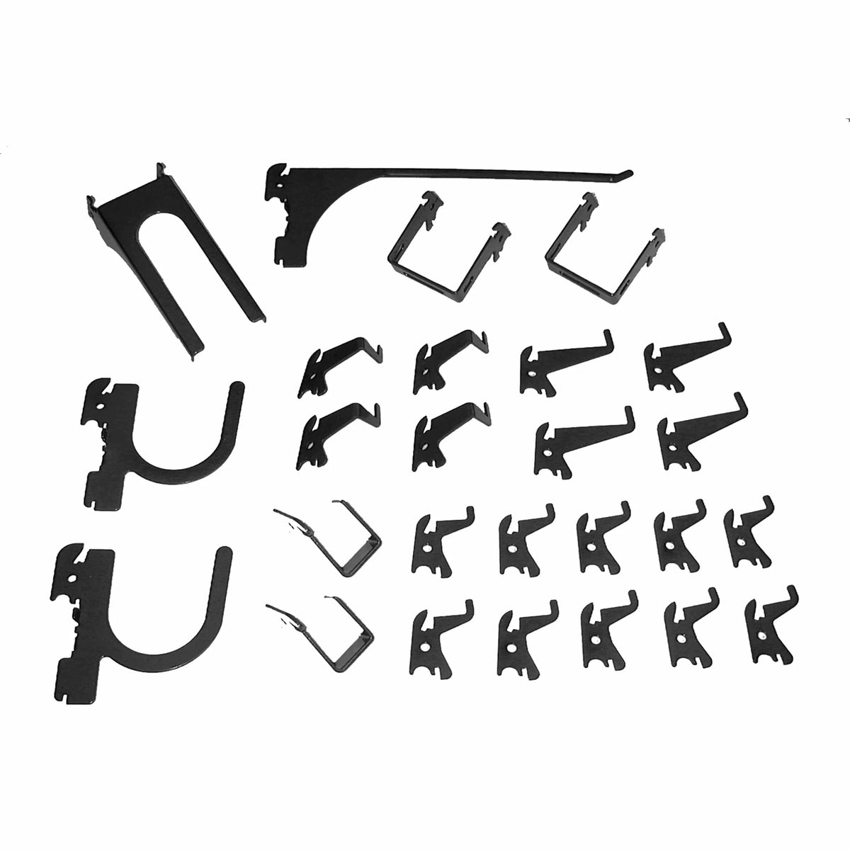 Slotted Metal Pegboard Hook Kit - Black Toolboard Hooks