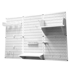 4' Metal Pegboard Standard Tool Storage Kit - White Toolboard & White Accessories
