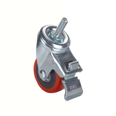 3" HD Caster - Double Locking - Swiveling - 3/8" Threaded Spindle