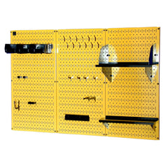 4' Metal Pegboard Standard Tool Storage Kit - Yellow Toolboard & Black Accessories