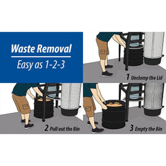 Dust Gorilla Pro with Smart Boost 35-Gallon Cyclone Dust Collector with Wall Mount - HEPA GFM - 5HP 1 Ph 230V