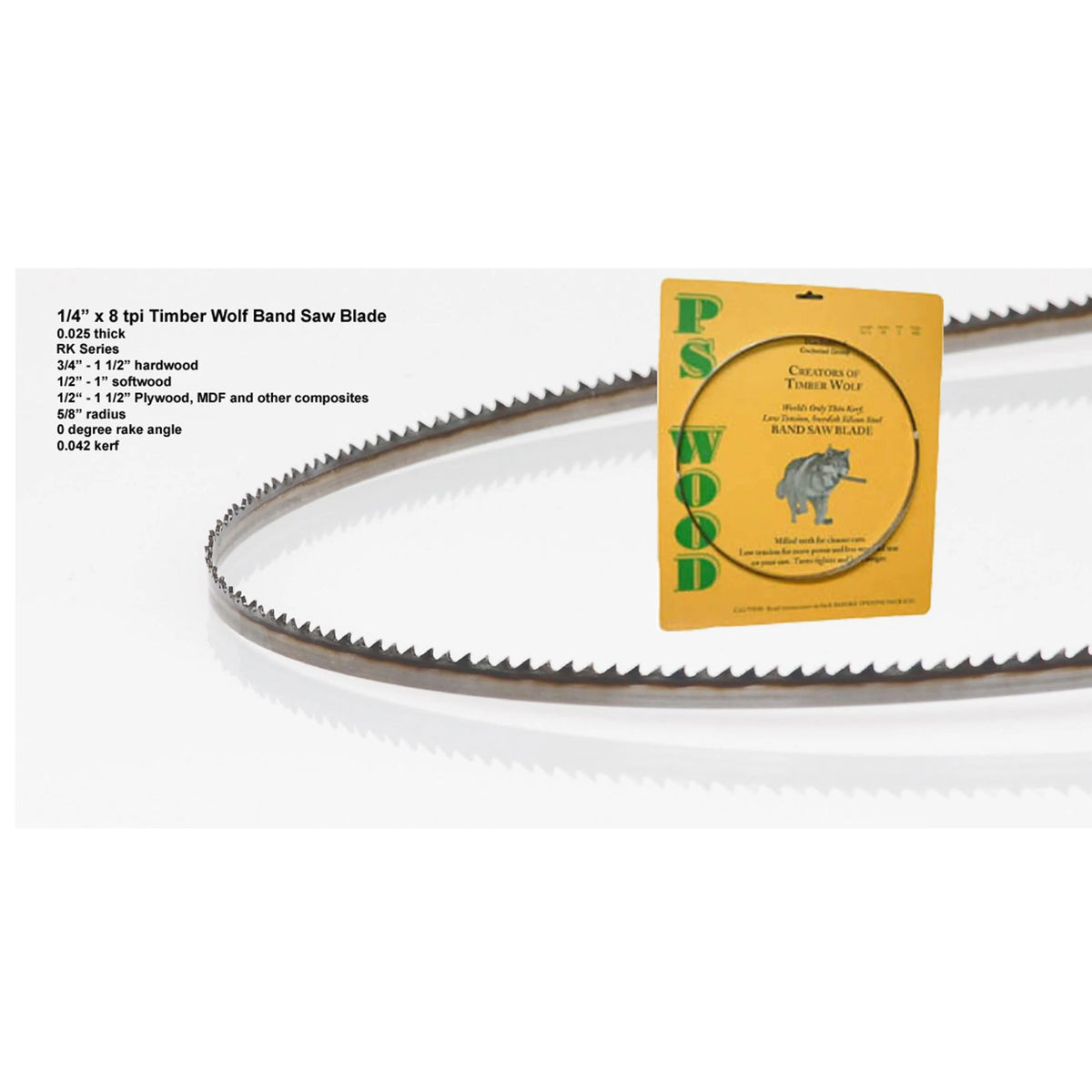 Bandsaw Blade - 162" x 1/4" x .025" x 8 TPI - Raker