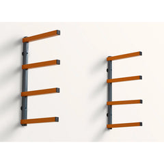 4-Level Lumber Storage Rack - Orange & Gray
