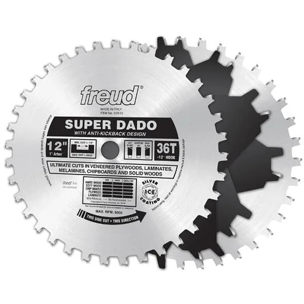 Super Dado Set - 36 Teeth - 12" Blade - 1" Arbor