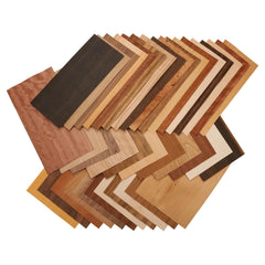 Domestic and Exotic Wood Veneer Pack - 5-1/2" to 7-1/2" Width - Mixed Variety - 20 Square Feet