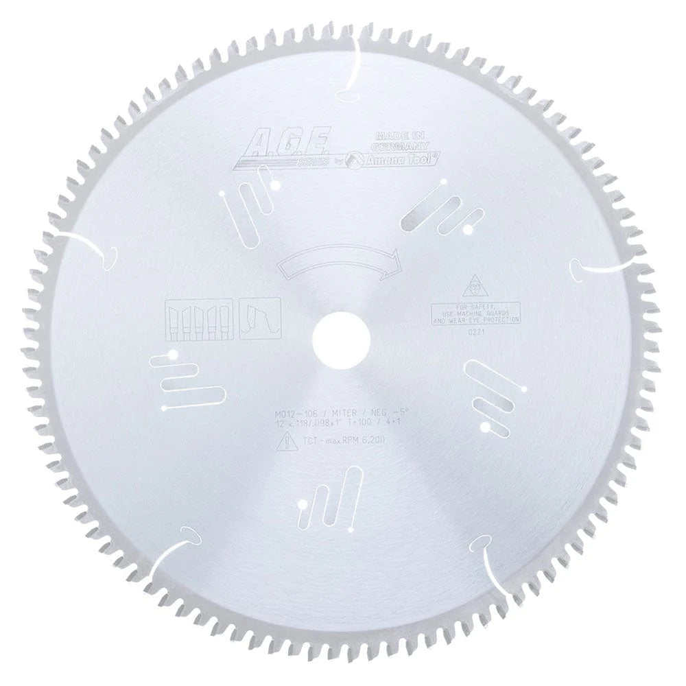 12" X 100 Heavy Miter Blade 4+1, -5 Degree 1"Bore
