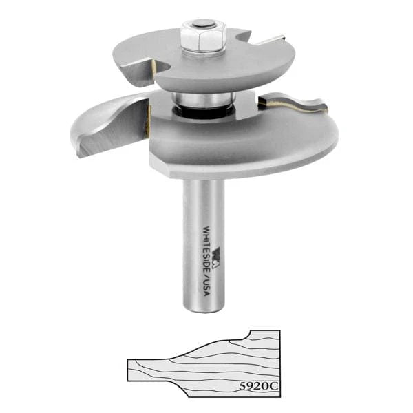 5920C 2-Wing Large Raised Panel Router Bit 3-1/4" D with Back Cutter, Ogee Cove