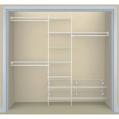 SuperSlide Closet Organizer Kit with Shoe Shelf 5' - 8' W Fixed Mount, White