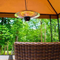 Hanging Infrared Electric Outdoor Heater with Remote - Silver - LED