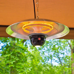 Hanging Infrared Electric Outdoor Heater with Remote - Silver - LED