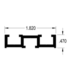 48" Double T-Track Bolt Mount Fence Extrusion