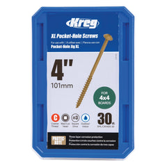 XL Pocket Hole Screws - #14 x 4" Coarse - Washer Head - Square Drive - Protec-Kote
