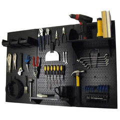 4' Metal Pegboard Standard Tool Storage Kit - Black Toolboard & Black Accessories