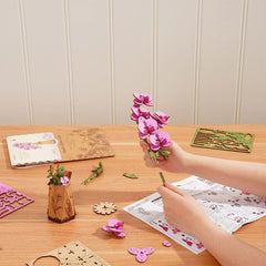 Purple Moth Orchid 3D Wooden Flower Model Kit