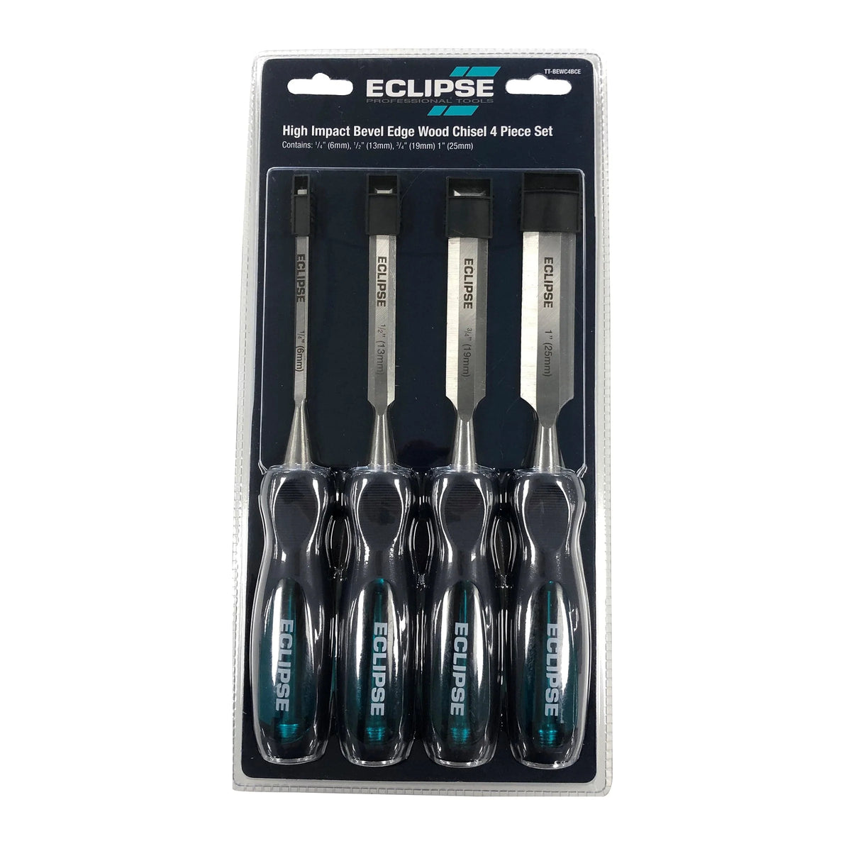 4pc High Impact Through Tang Chisel Set 1/4", 1/2", 3/4", 1"
