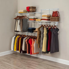 ShelfTrack Adjustable Closet Organizer 5' - 8' W, White
